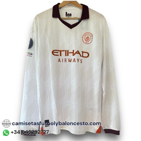 Camiseta Manchester City 2023-2024 Visitante Manga Larga