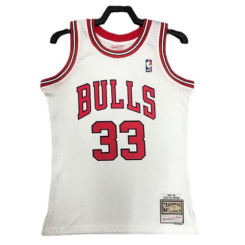 Camiseta Scottie Pippen Bulls Mitchell & Ness Blanca #33 Retro - Imagen 2