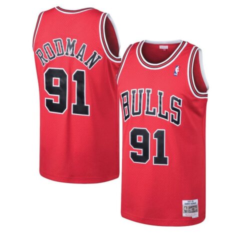 Camiseta Dennis Rodman Chicago Bulls Mitchell & Ness Roja