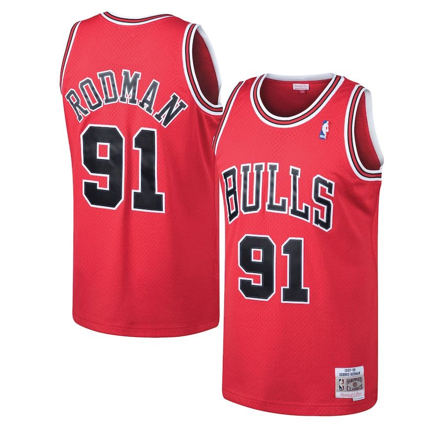Camiseta Dennis Rodman Chicago Bulls Mitchell & Ness Roja