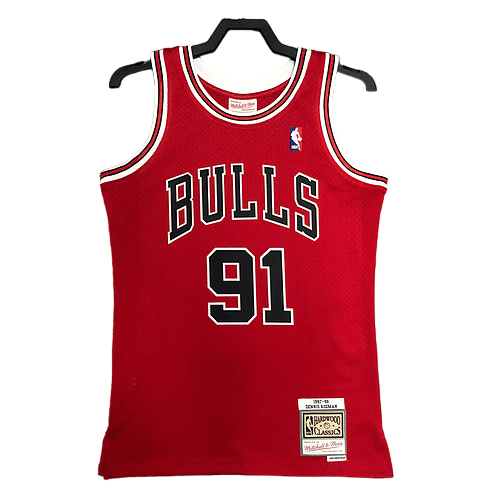 Camiseta Dennis Rodman Chicago Bulls Mitchell & Ness Roja - Imagen 2
