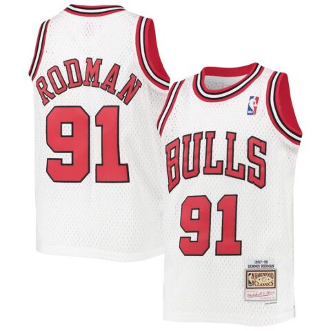 Camiseta Dennis Rodman Chicago Bulls Mitchell & Ness Blanca