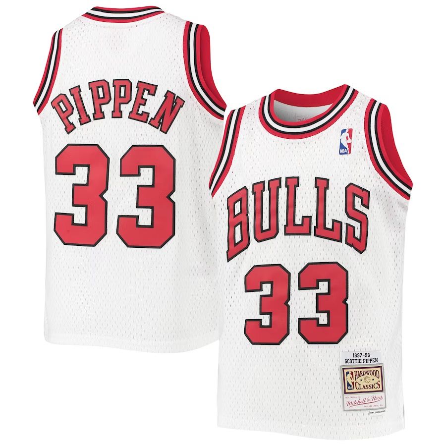 Camiseta Scottie Pippen Bulls Mitchell & Ness Blanca #33 Retro