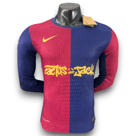 Camiseta Barcelona x Travis Scott  2024-2025 Local Manga Larga - Version Pro Player