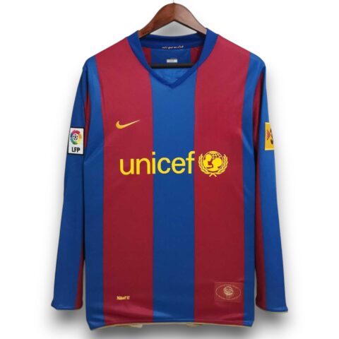 Camiseta Barcelona 2007-2008 Local Manga Larga